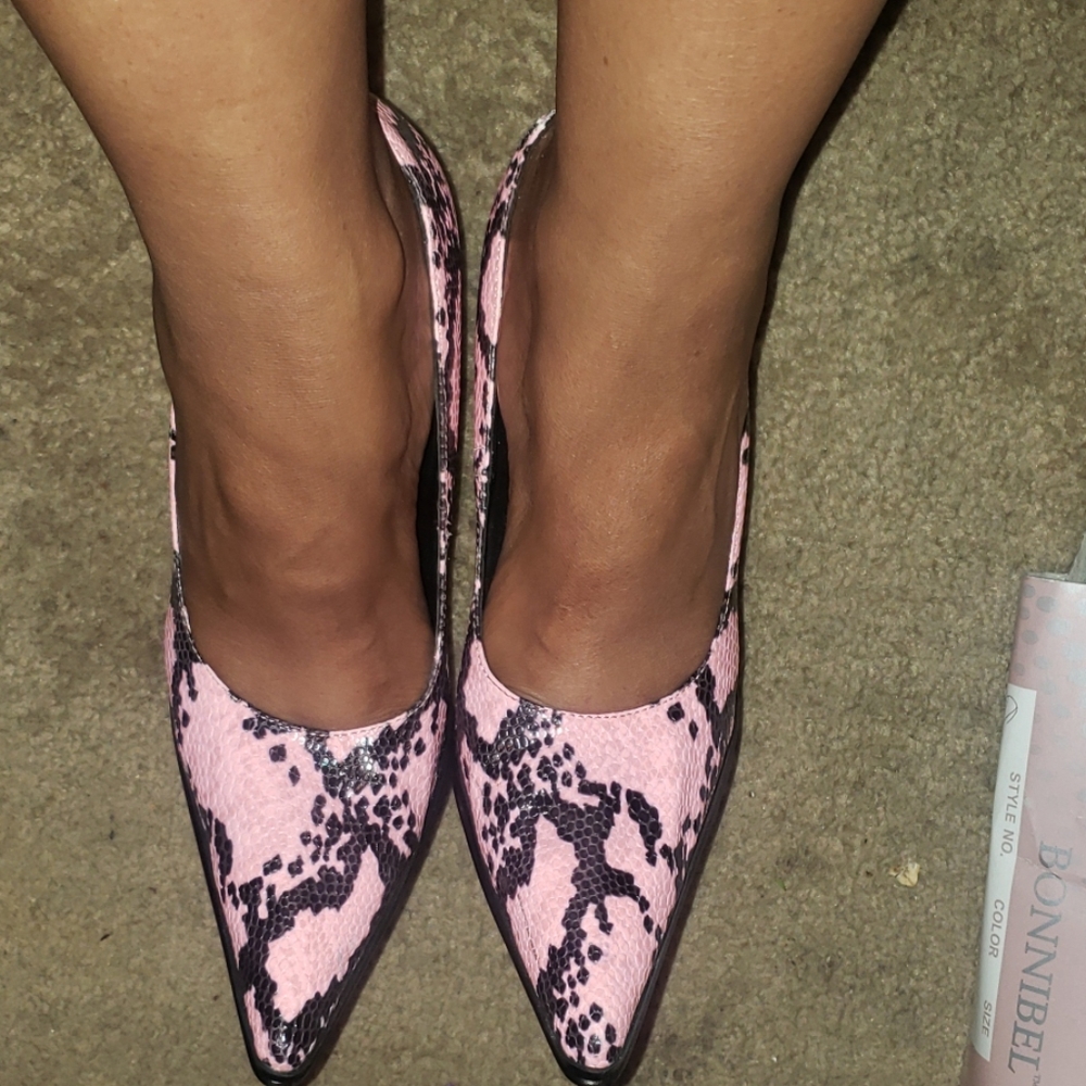 Snake skin pumps